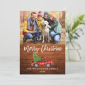 Penseel Script Wood Vrachtkerstkaart Feestdagenkaart (Staand voorkant)