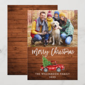 Penseel Script Wood Vrachtkerstkaart Feestdagenkaart (Voorkant / Achterkant)