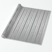 Penseel Silver Faux Gltr Stripes "Prettige feestda Cadeaupapier (Uitgerold)