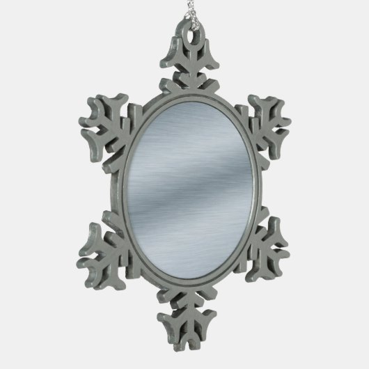 Penseel Silver-kijk achtergrond Tin Sneeuwvlok Ornament (Links)