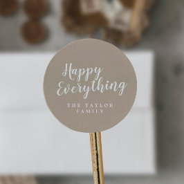 Penseel Tan Happy All Holiday Gift Ronde Sticker