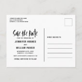 Penseel Typografie Foto Opslaan van de datum Brief Aankondigingskaart (Achterkant)