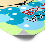 Penseel uw foto's van de Zebra-badkamer in uw tand Poster (Hoek)