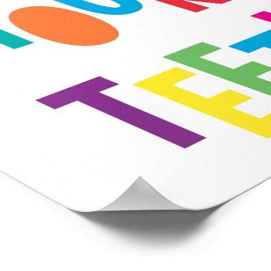 Penseel uw Kinder kleurenafdrukken in de theedbadk Poster (Hoek)