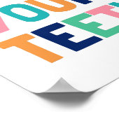 Penseel uw tanden, Kinder badkamer decor Poster (Hoek)