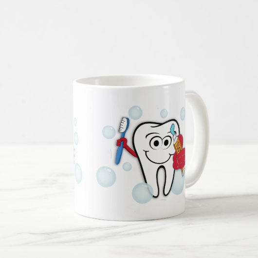 Penseel uw tanden koffiemok (Voorkant rechts)