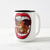 Penseel uw tanden tweekleurige koffiemok (Voorkant rechts)