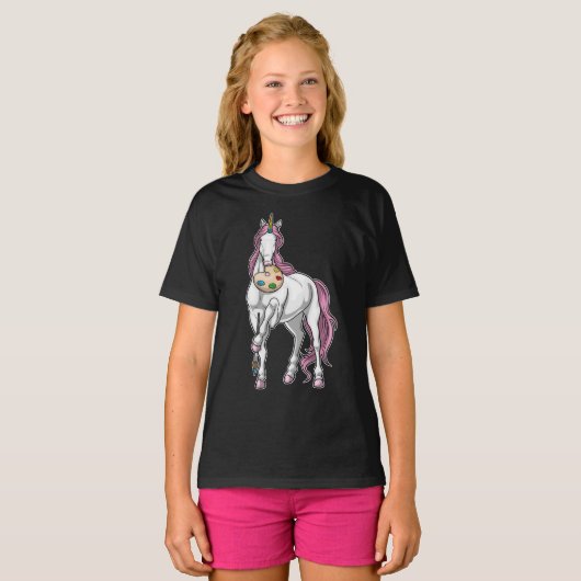 Penseel van Unicorn Painter T-shirt (Voorkant volledig)