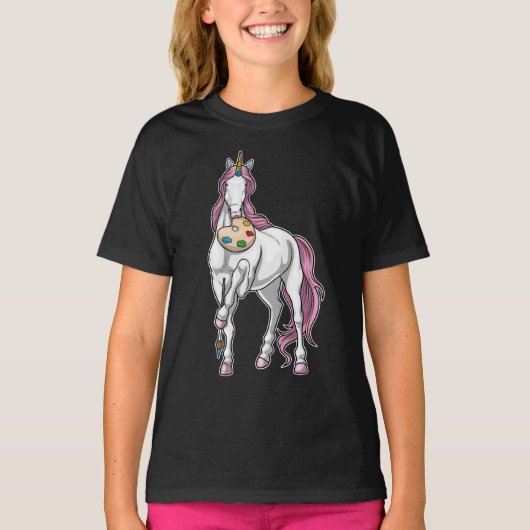 Penseel van Unicorn Painter T-shirt (Voorkant)