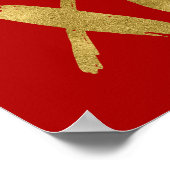 Penseel voor Poster van geborsteld goud met XOXO-V (Hoek)