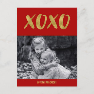 Penseel XOXO Gold Foil Valentijn Briefkaart Foto