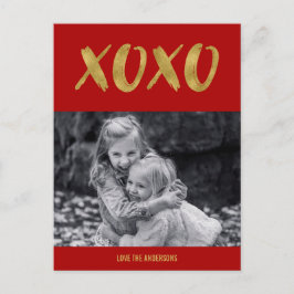 Penseel XOXO Gold Foil Valentijn Briefkaart Foto