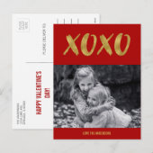 Penseel XOXO Gold Foil Valentijn Briefkaart Foto (Voorkant / Achterkant)