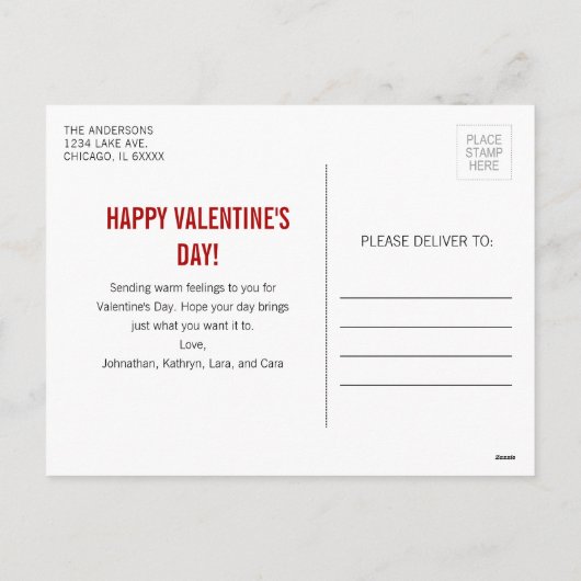 Penseel XOXO Gold Foil Valentijn Briefkaart Foto (Achterkant)