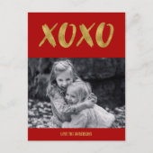 Penseel XOXO Gold Foil Valentijn Briefkaart Foto (Voorkant)