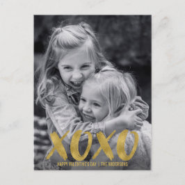 Penseel XOXO Gold Foil Valentijn Briefkaart Foto