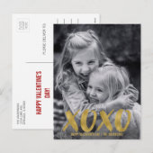 Penseel XOXO Gold Foil Valentijn Briefkaart Foto (Voorkant / Achterkant)