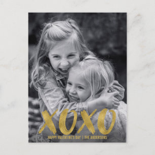 Penseel XOXO Gold Foil Valentijn Briefkaart Foto