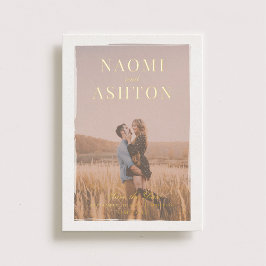 Penseelbedekking bruiloft opslaan Echte datum goud Folie Uitnodiging