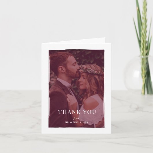 Penseelbedekte bruiloft Dank u Bedankkaart (Voorkant)