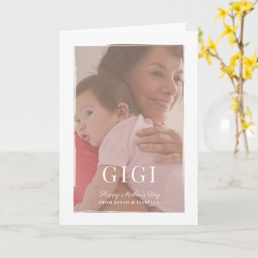 Penseelbekleding Gigi-Moederdag-kaart Kaart (Gele Bloem)