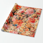 Penseelbloempatroon Cadeaupapier (Uitgerold)