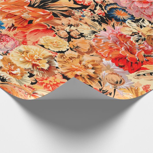 Penseelbloempatroon Cadeaupapier (Hoek)