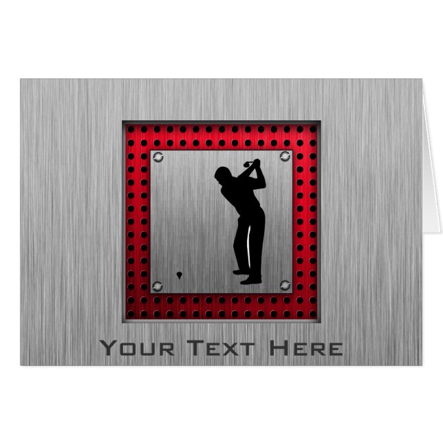 Penseelde aluminium look Golfer (Voorkant Horizontaal)