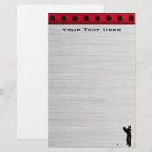 Penseelde aluminium look Golfer Briefpapier (Voorkant / Achterkant)