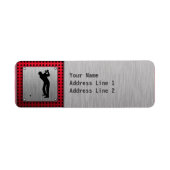 Penseelde aluminium look Golfer Etiket (Voorkant)
