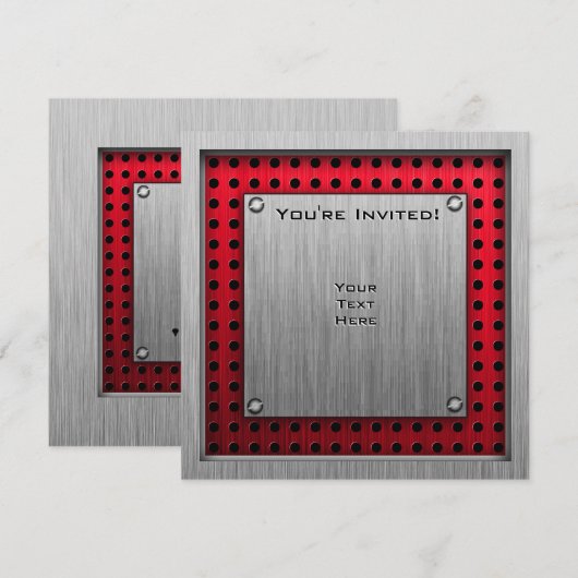 Penseelde aluminium look Golfer Kaart (Voorkant / Achterkant)