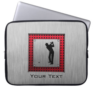 Penseelde aluminium look Golfer Laptop Sleeve