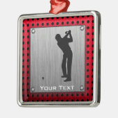 Penseelde aluminium look Golfer Metalen Ornament (Links)