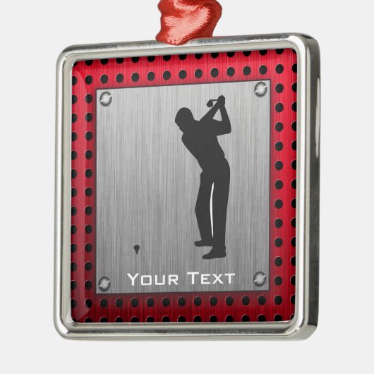 Penseelde aluminium look Golfer Metalen Ornament (Links)