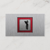 Penseelde aluminium look Golfer Visitekaartje (Achterkant)