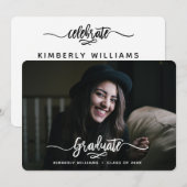 Penseelde Moderne Manuscript Graduparty Kaart (Voorkant / Achterkant)