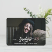 Penseelde Moderne Manuscript Graduparty Kaart (Staand voorkant)