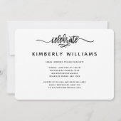 Penseelde Moderne Manuscript Graduparty Kaart (Achterkant)