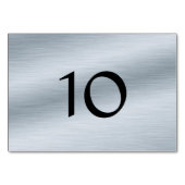 Penseelde Silver Custom Table Number Card Kaart (Achterkant)