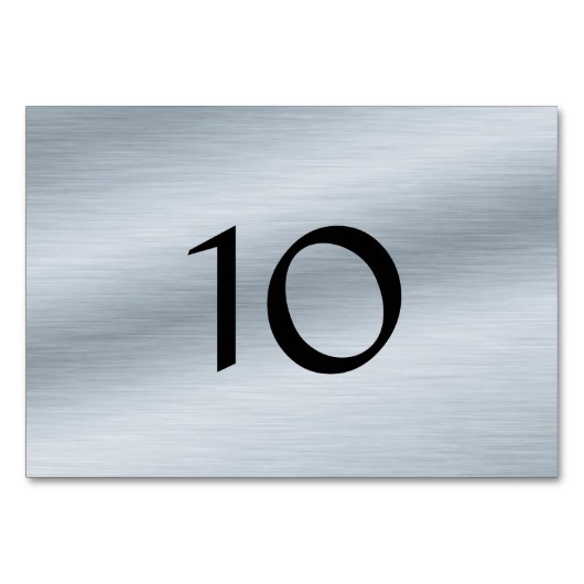 Penseelde Silver Custom Table Number Card Kaart (Voorkant)