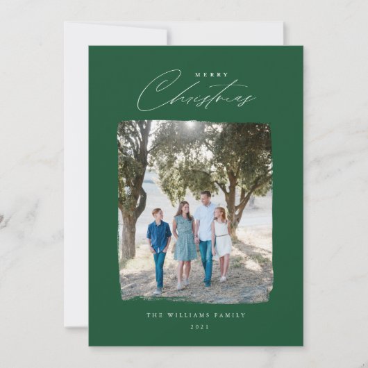 Penseelfoto Moderne kerstkaart rood (Voorkant)