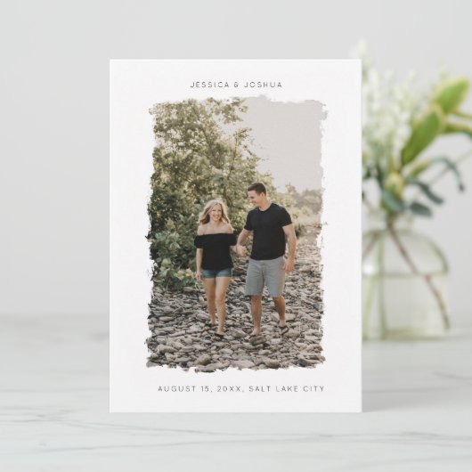 Penseelfoto van Lijst Save The Date (Staand voorkant)