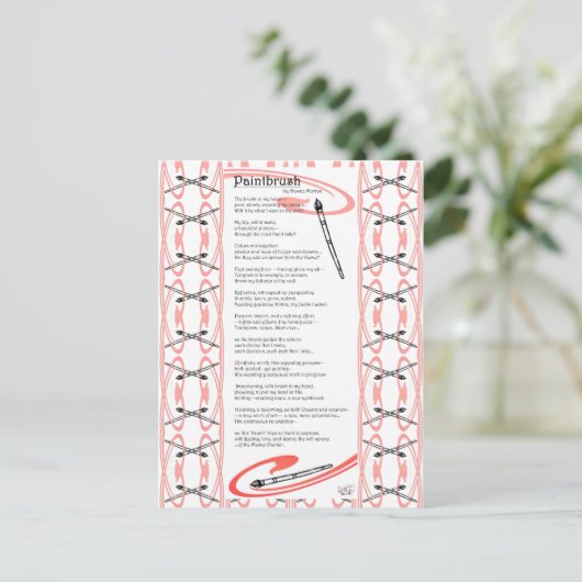 penseelgedicht briefkaart (Staand voorkant)