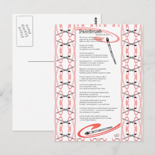 penseelgedicht briefkaart (Voorkant / Achterkant)