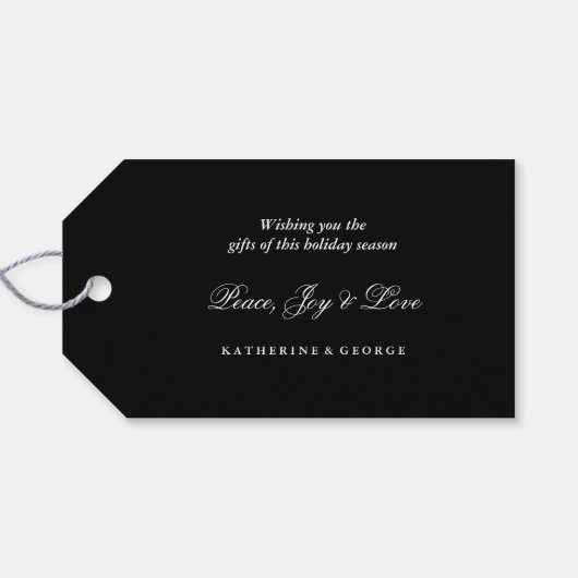 Penseelkalligrafie Joy Gold Glitter Chic Holiday Cadeaulabel (Achterkant Horizontaal)