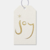 Penseelkalligrafie Joy Gold Glitter Chic Holiday Cadeaulabel (Voorkant)