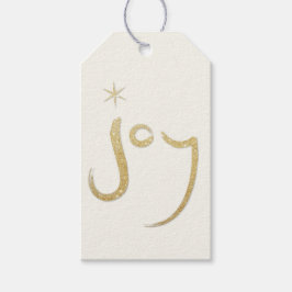 Penseelkalligrafie Joy Gold Glitter Chic Holiday Cadeaulabel