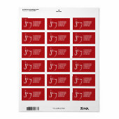 Penseelkalligrafie Joy Red Simple Holiday-adres Etiket (Full Sheet)