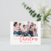 Penseelkalligrafie Roodste kerstfoto Feestdagenkaart (Staand voorkant)