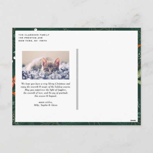 Penseelkalligrafie Roodste kerstfoto Feestdagenkaart (Achterkant)